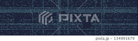 Digital technology grid on dark background for data visualization Digital technology grid on dark background for data visualization 134991679
