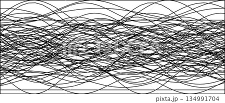 Abstract black line waves on white background for design 134991704