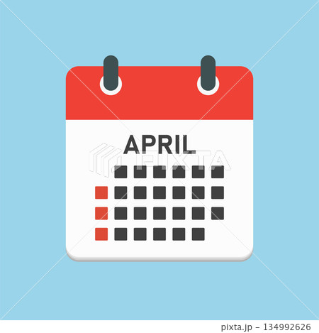 Vector template icon page calendar, month April 134992626