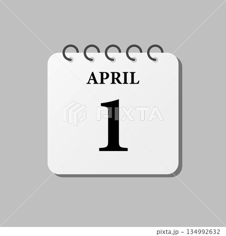 Icon page calendar day - 1 April Icon page calendar day - 1 April 134992632
