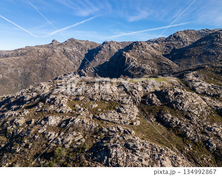 Mountains of Peneda-Geres National Park on Sunny Day. Portugal. Aerial View 134992867