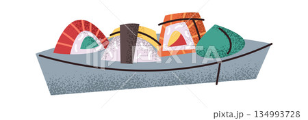 Sushi set sticker menu design 134993728