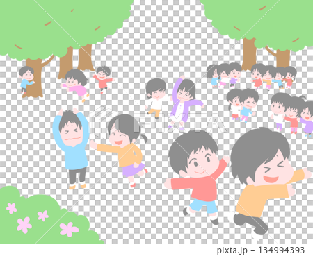 Children playing in the square Children playing in the square 134994393