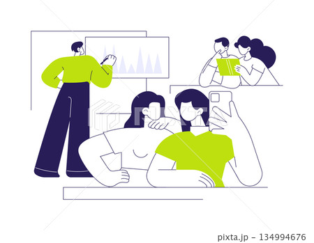 Careless students isolated cartoon vector illustrations. 134994676