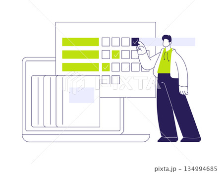 Online exam isolated cartoon vector illustrations. 134994685