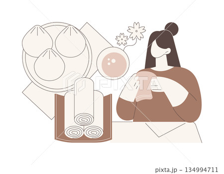 Wet hand towel isolated cartoon vector illustrations. 134994711
