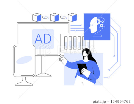 Blockchain for Transparent Ad Metrics abstract concept vector illustration. Blockchain for Transparent Ad Metrics abstract concept vector illustration. 134994762