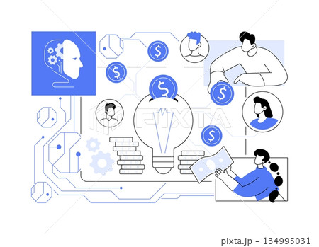 Digital Platforms for Crowdfunding abstract concept vector illustration. Digital Platforms for Crowdfunding abstract concept vector illustration. 134995031