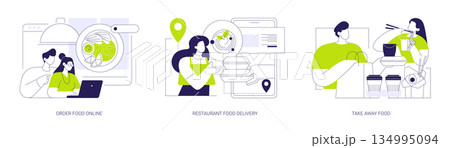Buying food online isolated cartoon vector illustrations se Buying food online isolated cartoon vector illustrations se 134995094