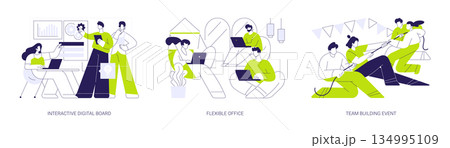 Teamwork and collaboration isolated cartoon vector illustrations se Teamwork and collaboration isolated cartoon vector illustrations se 134995109