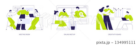 Teamwork at the office isolated cartoon vector illustrations se Teamwork at the office isolated cartoon vector illustrations se 134995111