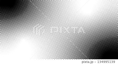 Black and white background with halftone effect. Pattern with faded structure. Wallpaper with noise, pixel or bitmap texture. Duotone gritty print. Comic page template. Vector graphic illustration Black and white background with halftone effect. Pattern with faded structure. Wallpaper with noise, pixel or bitmap texture. Duotone gritty print. Comic page template. Vector graphic illustration 134995139