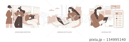 Using public transport isolated cartoon vector illustrations se 134995140