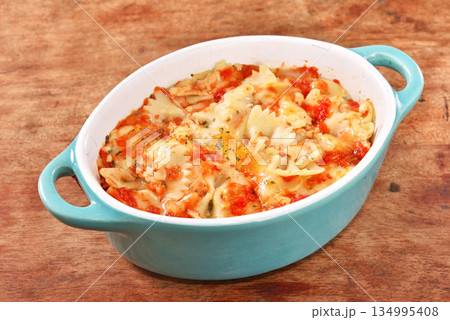margherita farfalle gratin margherita farfalle gratin 134995408