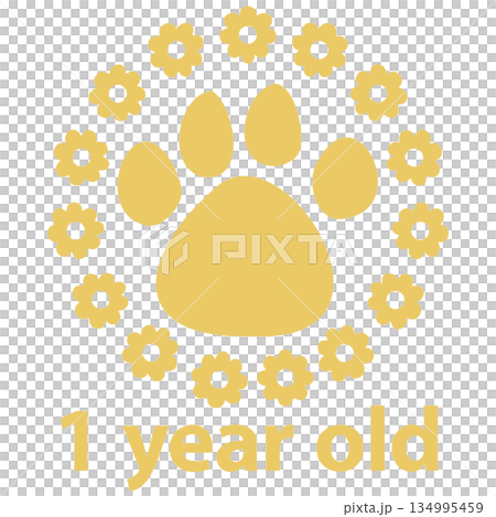 Cute Pet Age Flower Paw Gold 1 134995459
