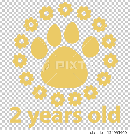 Cute Pet Age Flower Paw Gold 2 134995460