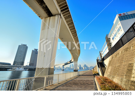 東京お台場　首都高速湾岸線　有明ジャンクション 134995803