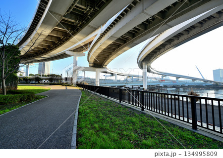 東京お台場　首都高速湾岸線　有明ジャンクション 134995809