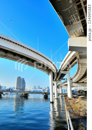 東京お台場 首都高速湾岸線 有明ジャンクション 東京お台場 首都高速湾岸線 有明ジャンクション 134995883