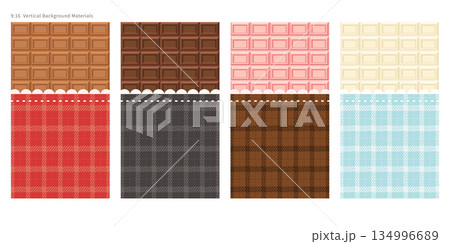 SNS向け 9:16 縦型チョコレート背景 4枚セット｜縦背景素材 134996689