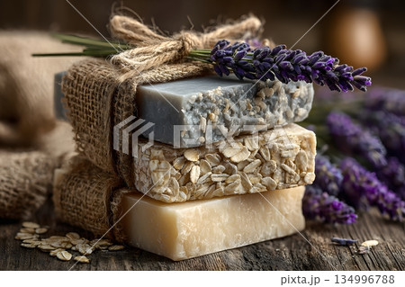 天然素材の手作り石鹸セット 134996788