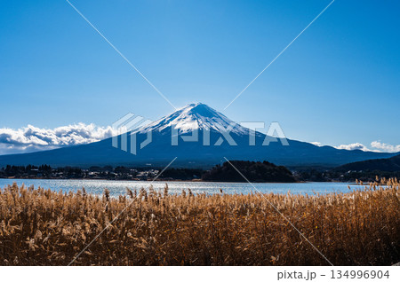 山梨県河口湖と富士山 134996904
