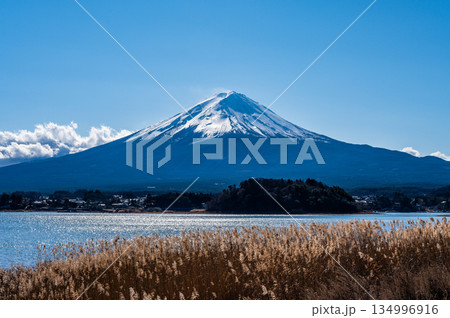 山梨県河口湖と富士山 山梨県河口湖と富士山 134996916