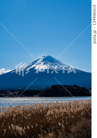 山梨県河口湖と富士山 134996919