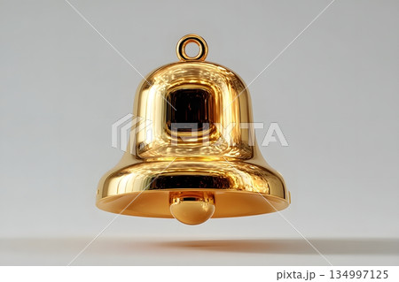 ゴールドの通知ベル3Dアイコン ゴールドの通知ベル3Dアイコン 134997125