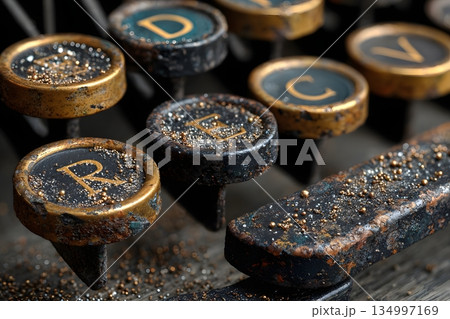 ヴィンテージタイプライターのキー ヴィンテージタイプライターのキー 134997169