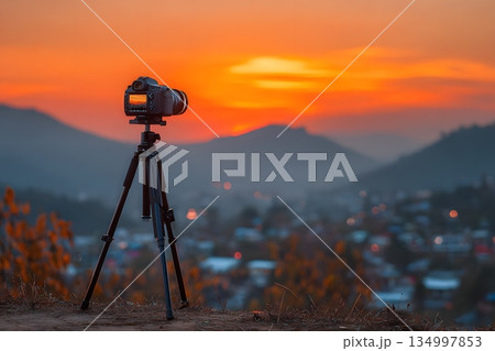 夕日と自然風景、旅行・風景撮影コンセプト 134997853