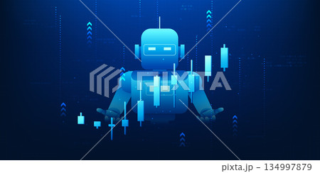 Artificial Intelligence Trading Robot Investing in Stock Market, AI Investment Technology for Automated Trading, Financial Analysis, Algorithmic Trading System, Smart Finance Future Investment Artificial Intelligence Trading Robot Investing in Stock Market, AI Investment Technology for Automated Trading, Financial Analysis, Algorithmic Trading System, Smart Finance Future Investment 134997879
