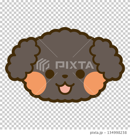 黑色玩具貴賓犬臉部圖標 134998238