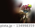 Holy Communion bread and wine, background of the Last Supper of Jesus Christ 134998359