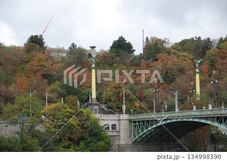チェコ共和国 首都 プラハ ヴルタヴァ川 チェフ橋 円柱 チェコ共和国 首都 プラハ ヴルタヴァ川 チェフ橋 円柱 134998390