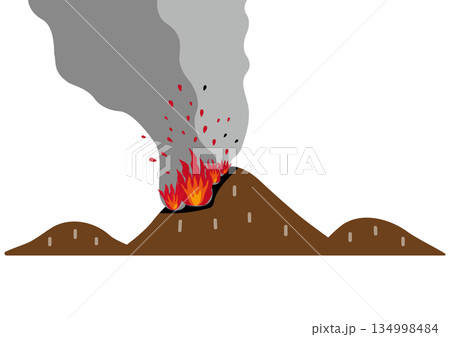 シンプルな冬の山火事イメージ 134998484