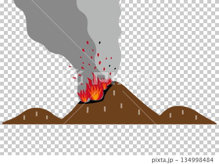 シンプルな冬の山火事イメージ 134998484