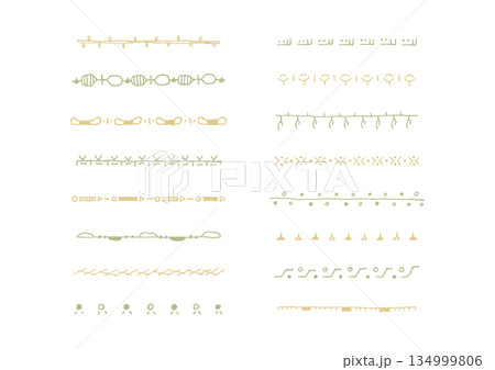 ナチュラルでシンプルな手描きのラインセット15(カラー) ナチュラルでシンプルな手描きのラインセット15(カラー) 134999806