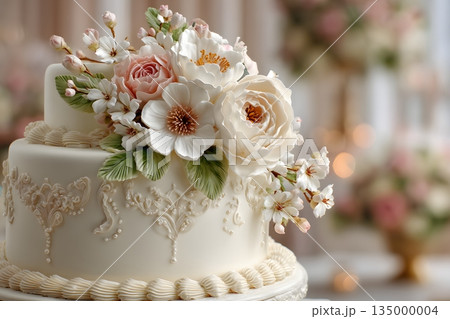 白いウェディングケーキ 白いウェディングケーキ 135000004