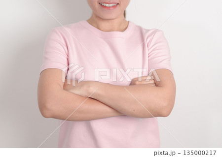 Adult woman with pink Shirt for Pink October Breast Cancer Awareness month, May Women Health, women rights, Empowerment, March International Women day, February Valentine, May International Mother Adult woman with pink Shirt for Pink October Breast Cancer Awareness month, May Women Health, women rights, Empowerment, March International Women day, February Valentine, May International Mother 135000217