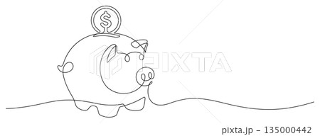 piggy coin bank one line drawing continuous minimalism piggy coin bank one line drawing continuous minimalism 135000442