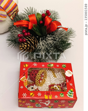 Handmade beaded  Christmas ornament in box 135001589