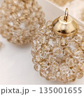 Handmade beaded Christmas ornament made of transparent brown color 135001655