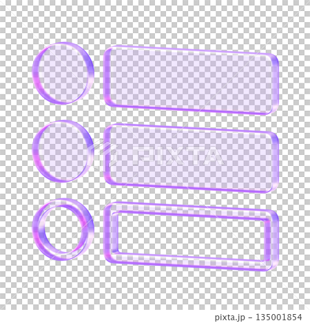 Translucent list view icon with  purple gradient, perfect for menu navigation and content display options. This icon effectively communicates structured data, directory listings, and detailed 135001854