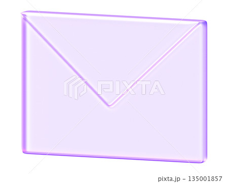 Minimalist purple envelope icon with glassmorphism effect for mail, messaging, and communication design. The soft purple glow and transparency make it inviting symbol for inboxes, newsletters, and Minimalist purple envelope icon with glassmorphism effect for mail, messaging, and communication design. The soft purple glow and transparency make it inviting symbol for inboxes, newsletters, and 135001857