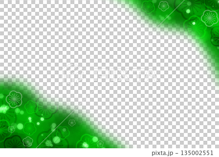 Green gorgeous watercolor style plum blossom background 135002551