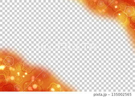 Orange gorgeous watercolor style plum blossom background 135002565