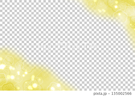 黃色華麗的水彩風格梅花背景 135002566