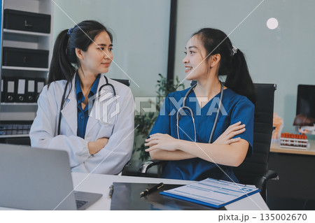 Portrait of two dedicated doctors Portrait of two dedicated doctors 135002670
