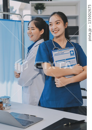 Portrait of two dedicated doctors Portrait of two dedicated doctors 135002675